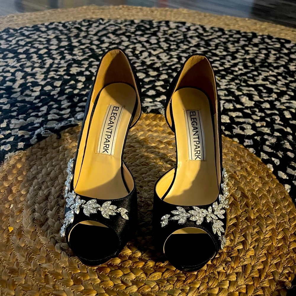 Elegant Park Black Bridal shoes